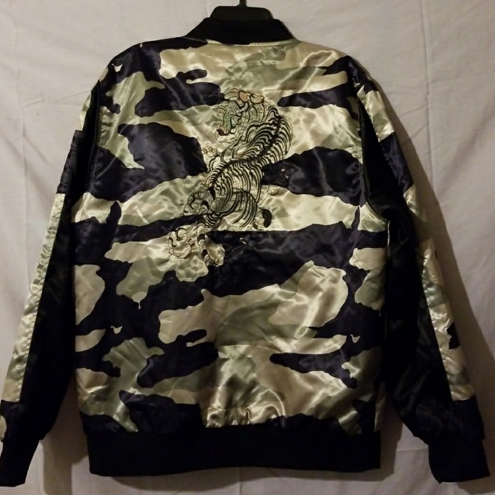 Sexy Satin Dragon & Camo Bomber Jacket